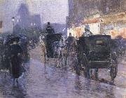 Childe Hassam Horse Drawn Coach at Evening USA oil painting artist